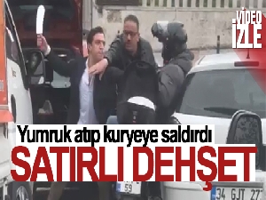İstanbul'da satırlı dehşet kamerada: Yumruk atıp kuryeye saldırdı