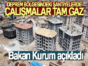 Bakan Murat Kurum: 'Deprem bölgesindeki şantiyelerimizde çalışmalar tam gaz'