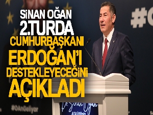 Sinan Oğan: '2.turda Cumhurbaşkanı Erdoğan'ı destekleyeceğiz'