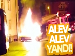 Kırıkkale'de otomobil alevlere teslim oldu