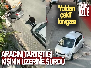 İstanbul'da 'yoldan çekil' kavgası kamerada: Aracını tartıştığı kişinin üzerine sürdü