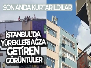 İstanbul'da yürekleri ağza getiren görüntüler kamerada: Son anda kurtarıldılar