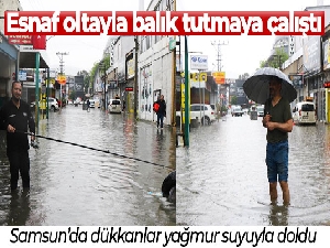 Sanayi sitesi göle döndü, esnaf sel sularına olta attı