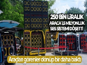 250 bin liralık araca 1,5 milyonluk ses sistemi döşetti