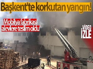 Başkentteki fabrika yangınında 4 kişi dumandan etkilendi