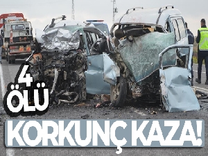 Konya'da kamyonet ile minibüs çarpıştı: 4 ölü