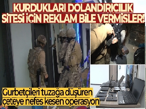 Kurdukları dolandırıcılık sitesi için reklam bile vermişler