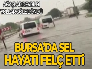 Bursa'da ağaçlar devrildi, otoparklar şelaleye, yollar göle döndü