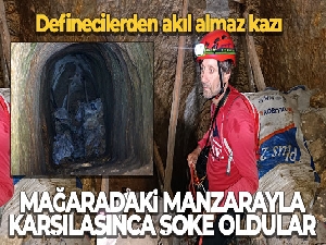 Definecilerden akıl almaz kazı: Mağaradaki manzarayla karşılaşınca şoke oldular