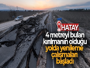 4 metreyi bulan kırılmanın olduğu yolda yenileme çalışmaları başladı