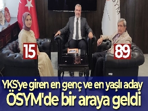 YKS'ye giren en genç ve en yaşlı aday ÖSYM'de bir araya geldi