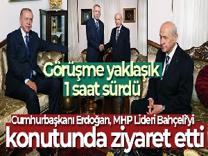 Cumhurbaşkanı Erdoğan, MHP Lideri Bahçeli'yi konutunda ziyaret etti