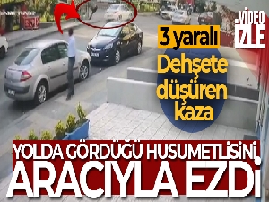 Yolda gördüğü husumetlisini aracıyla ezdi, dehşete düşüren kaza kameralara yansıdı