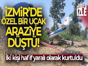 İzmir Selçuk'ta özel bir uçak araziye düştü: 2 yaralı