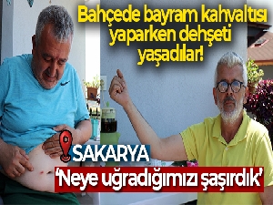 Bahçede bayram kahvaltısı yaparken dehşeti yaşadılar