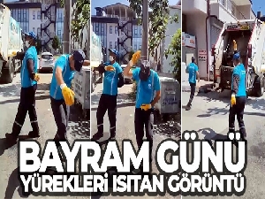 Bayram günü yürekleri ısıtan görüntü