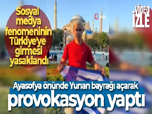 Ayasofya önünde Yunan bayrağı açarak provokasyon yaptı