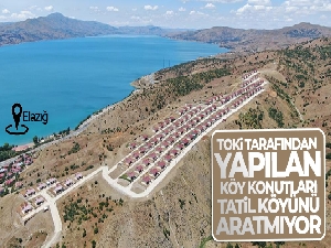 Göl manzaralı köy konutları, tatil köyünü aratmıyor