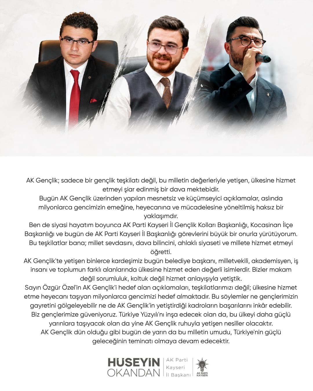 huseyin-okandan-ak-genclik-ulkesine-hizmet-etmeyi-siar-edinmis-bir-dava-mektebidir