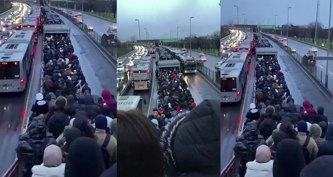 Altunizade metrobüs durağında insan seli