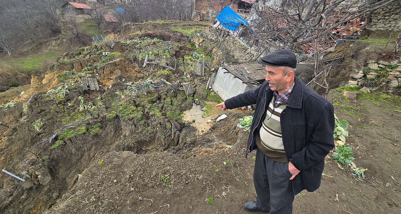 Tokat’ta heyelan sonrası çıkan su merak uyandırdı