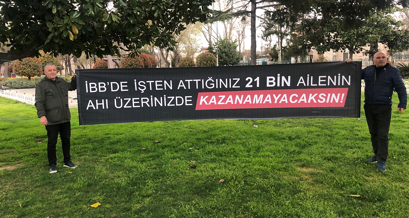 İBB tarafından tazminatları ödenmeden işten çıkarılan işçiler eylem yaptı