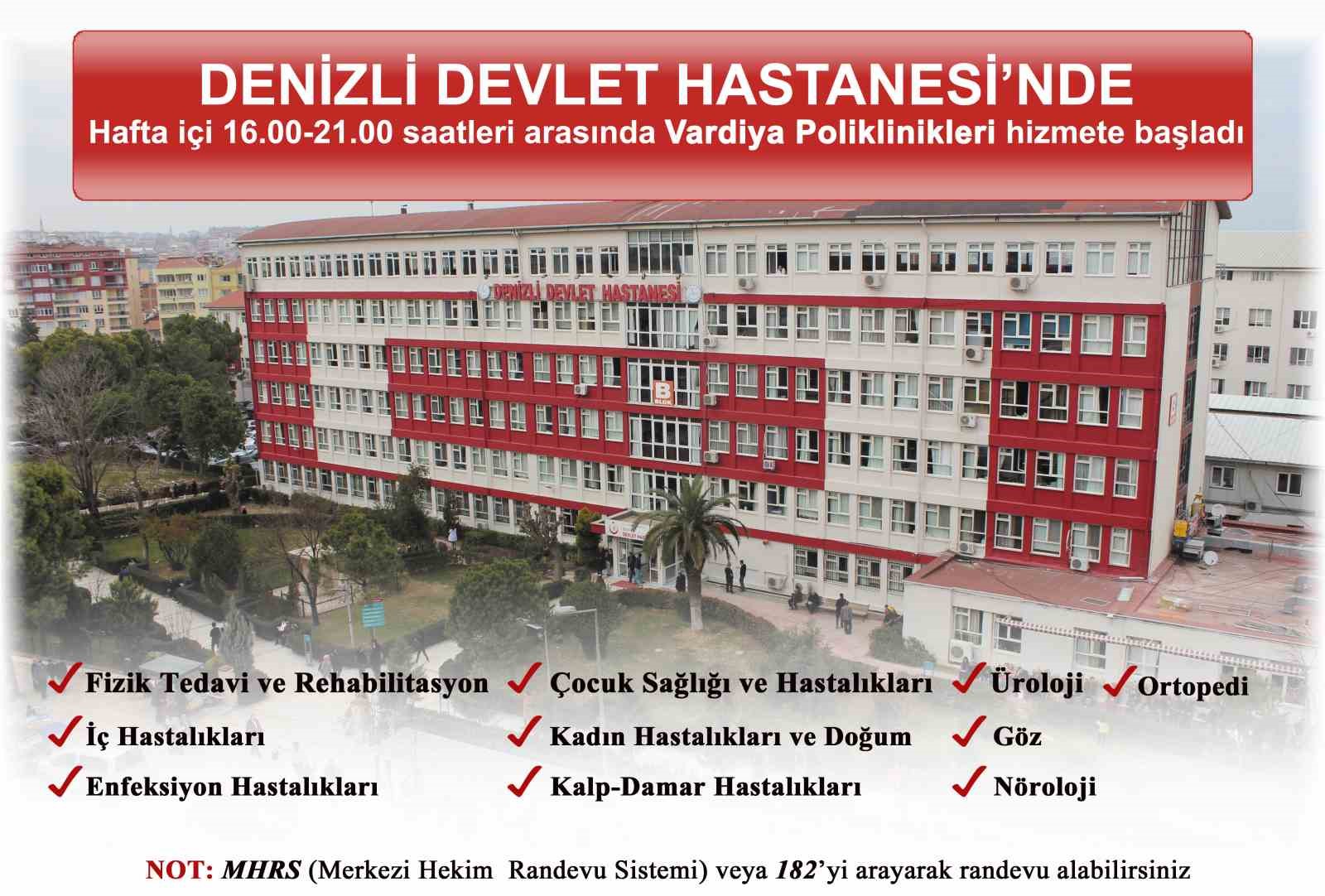 Denizli Devlet Hastanesinde vardiya poliklinikleri tekrar hizmete başladı