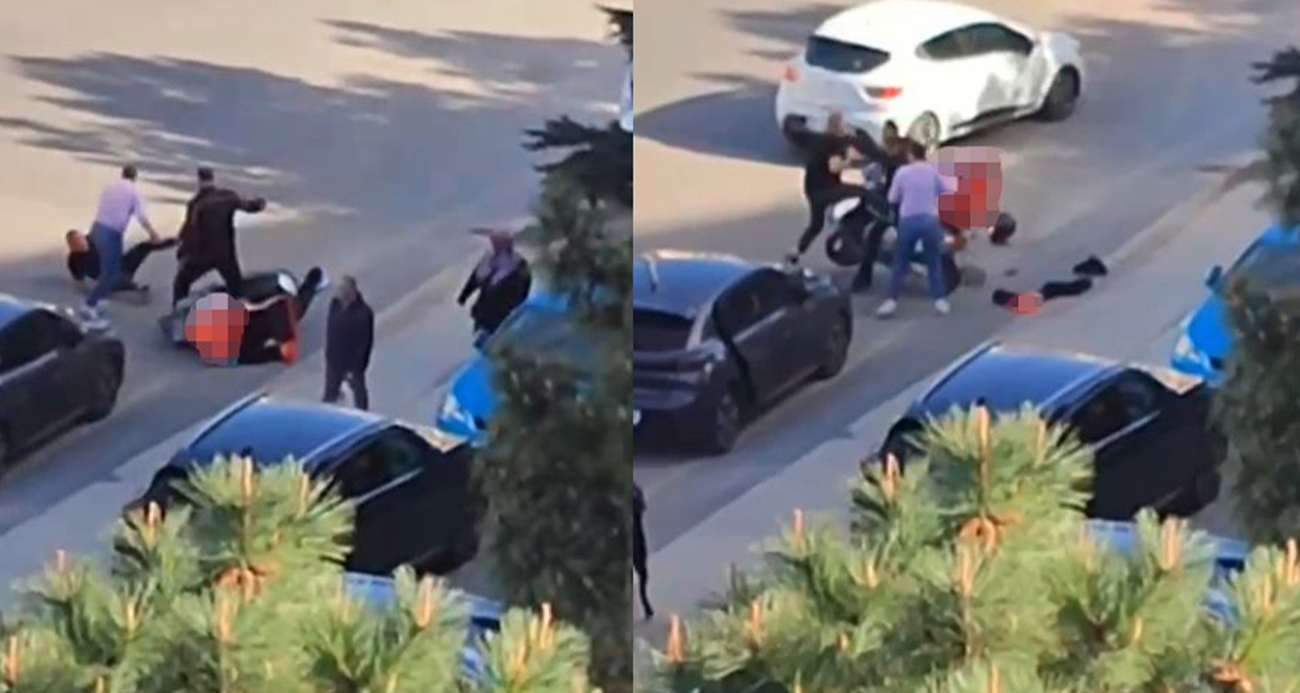 Büyükçekmece’de uçan tekmeli yol kavgası