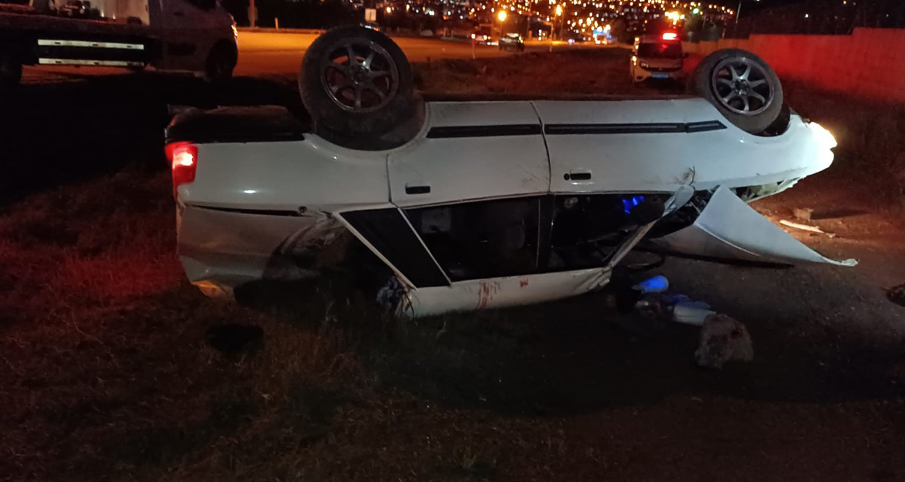 Ankara’da yoldan çıkan araç takla attı: 4 yaralı