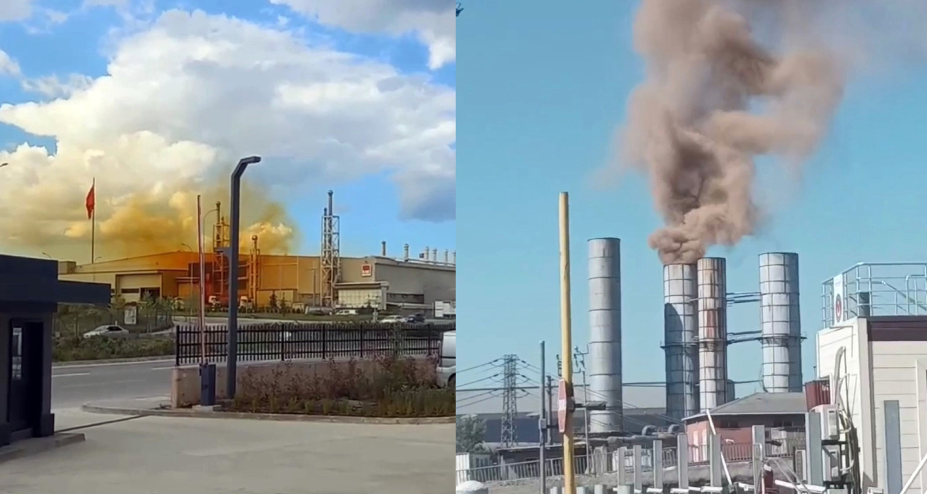 Dev firmaların biri turuncu duman saldı, diğeri ise simsiyah