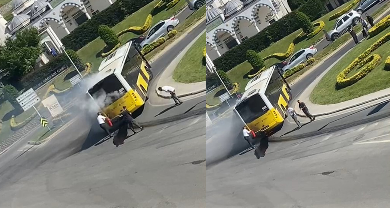 Maltepe’de İETT otobüsünden dumanlar yükseldi