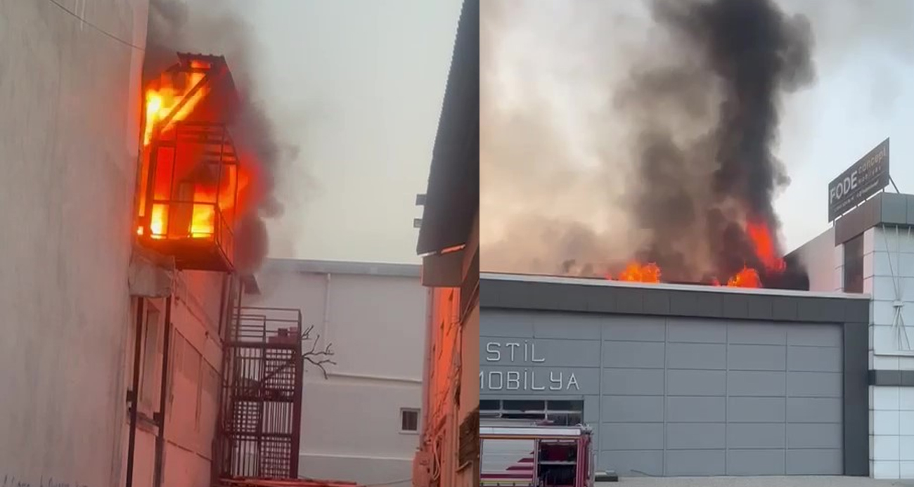 Adana’da mobilya imalathanesinde yangın