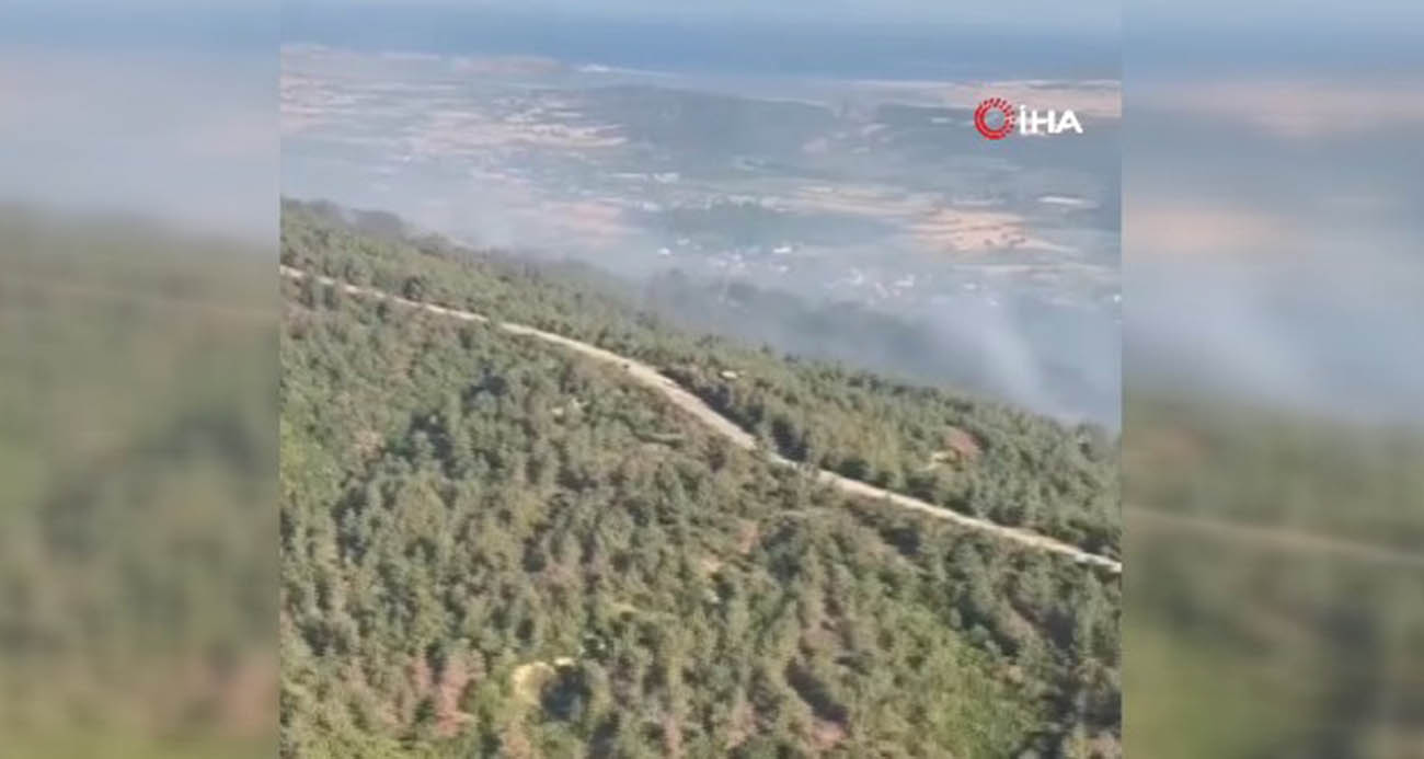 Çanakkale’de orman yangınına havadan müdahale sürüyor