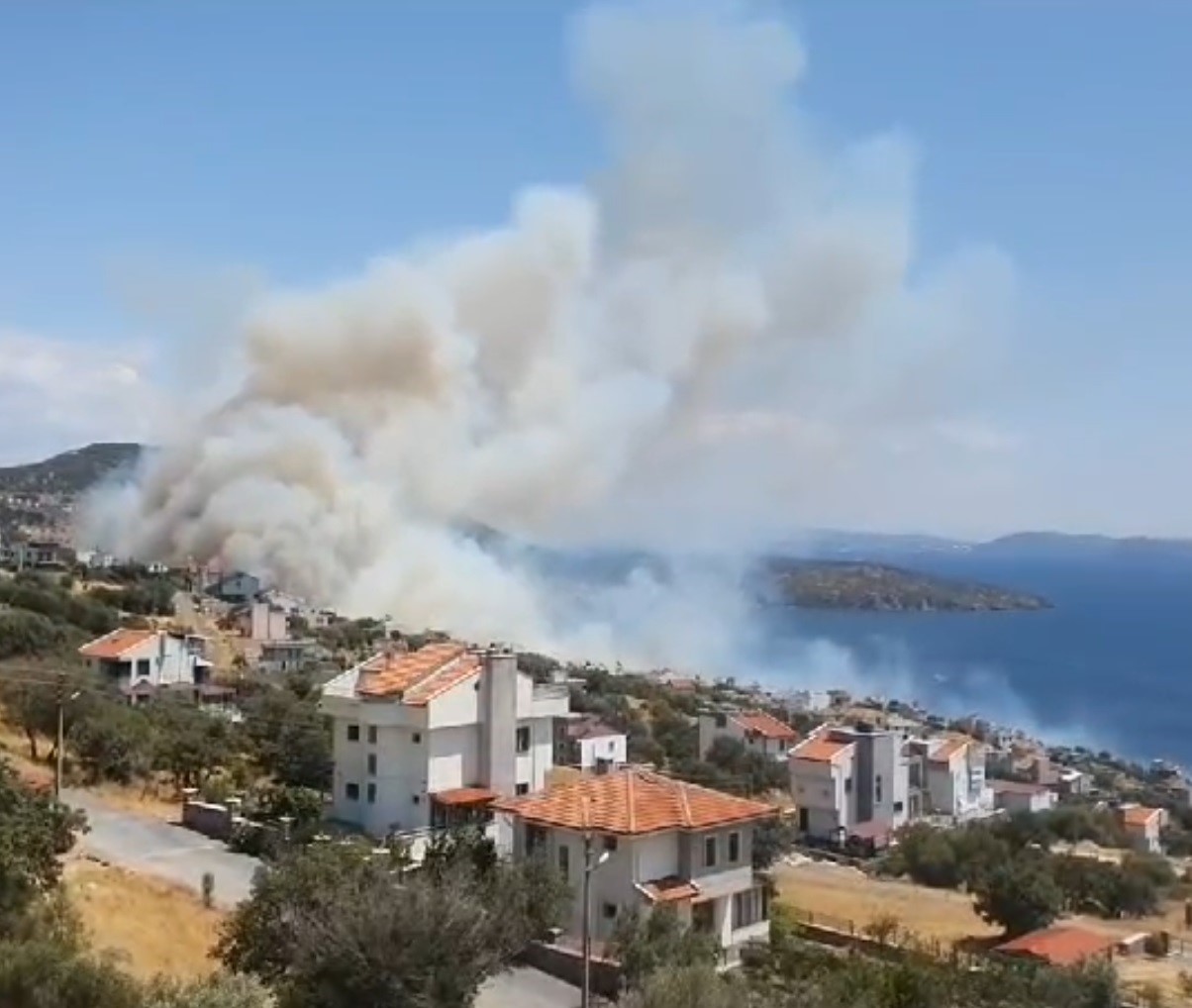 Dikili’deki orman yangınına takviye