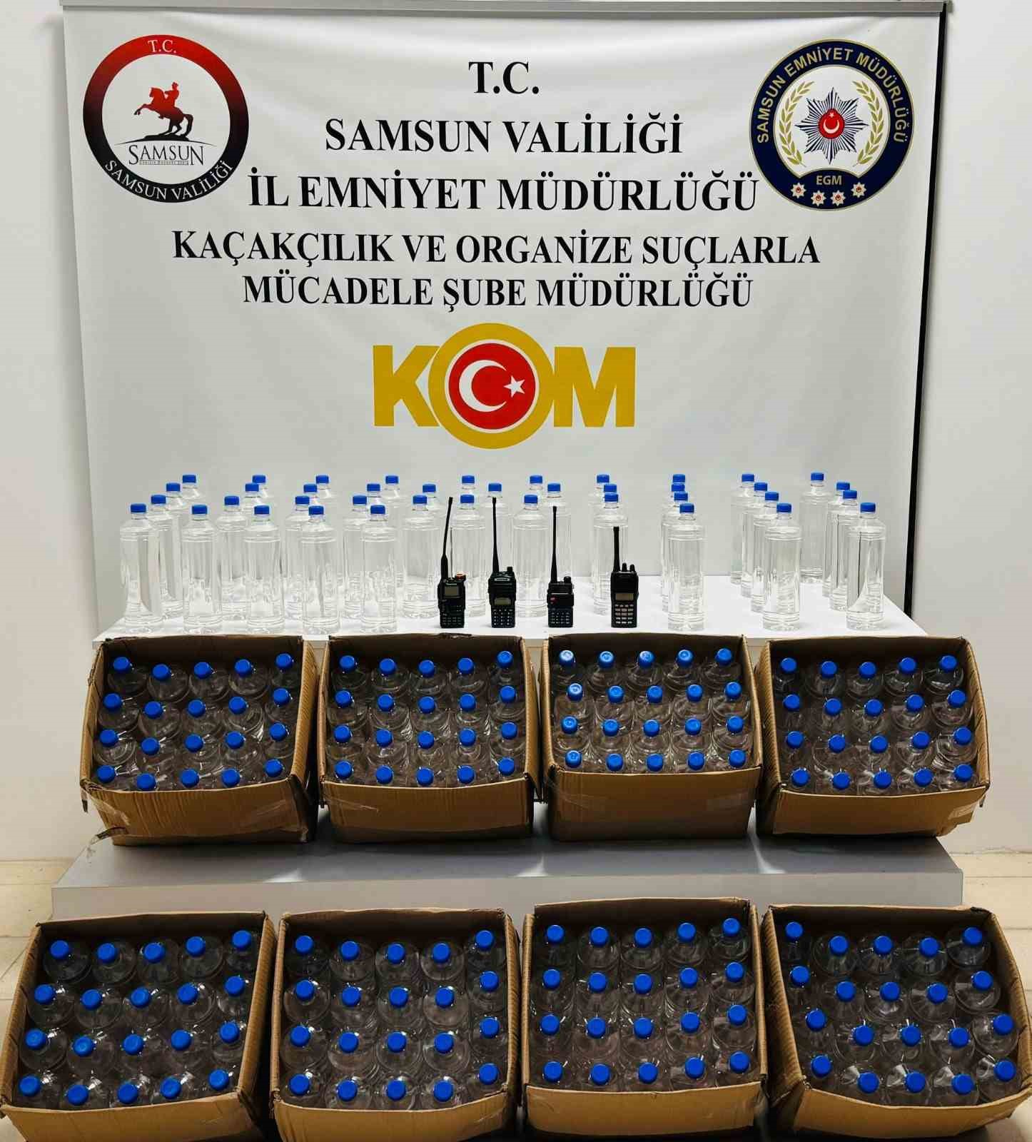 Samsun’da 200 litre etil alkol ele geçirildi