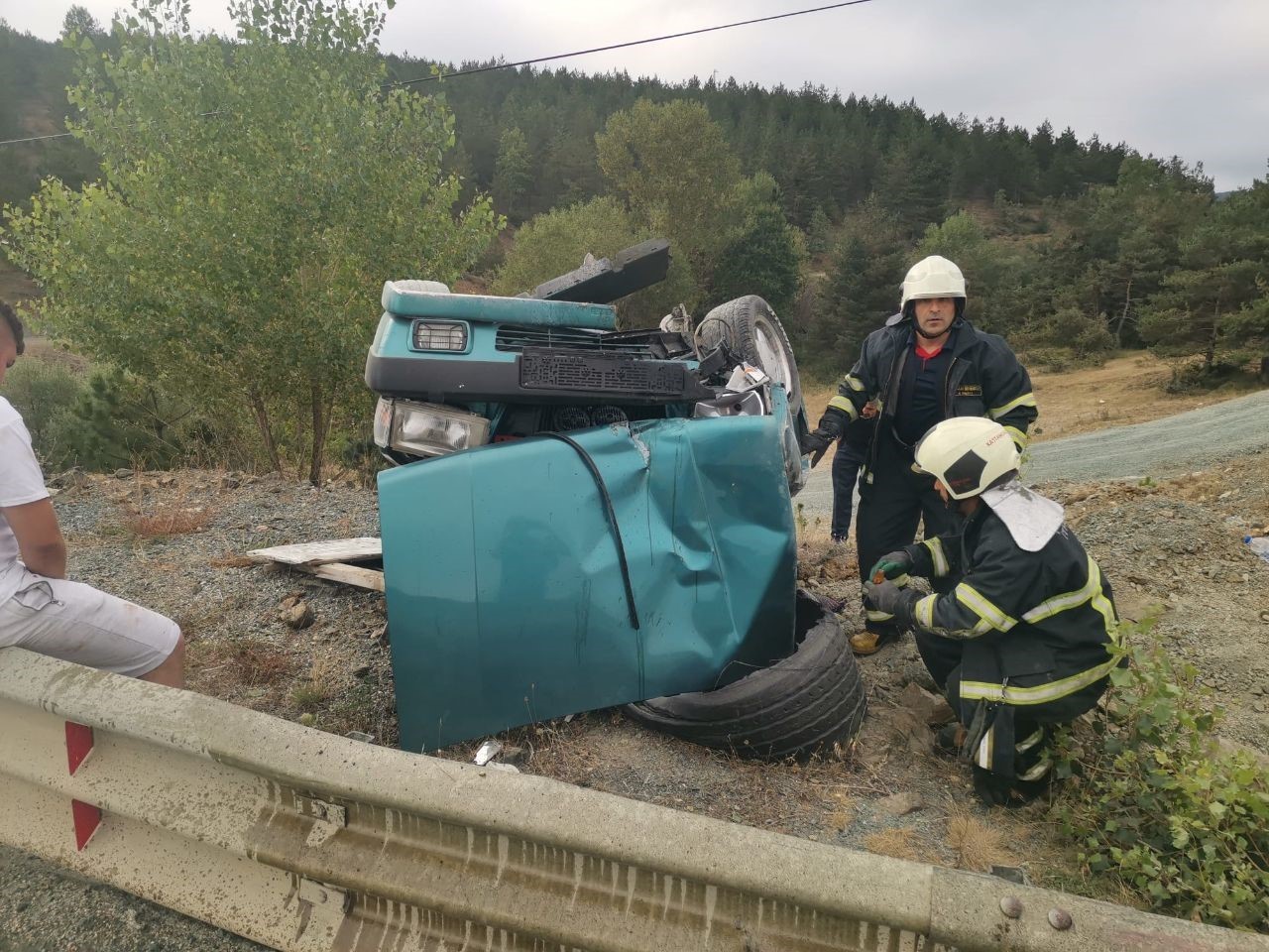 Kastamonu’da otomobil takla attı: 2 yaralı