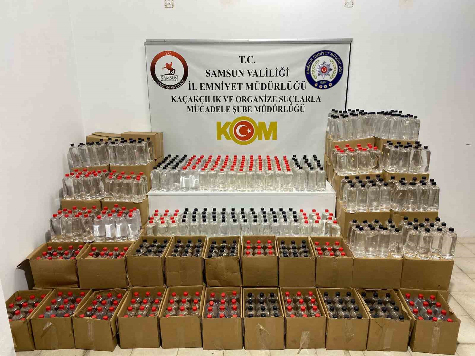 Samsun’da sahte içki yapımında kullanılan 2 ton 652 litre etil alkol ele geçirildi