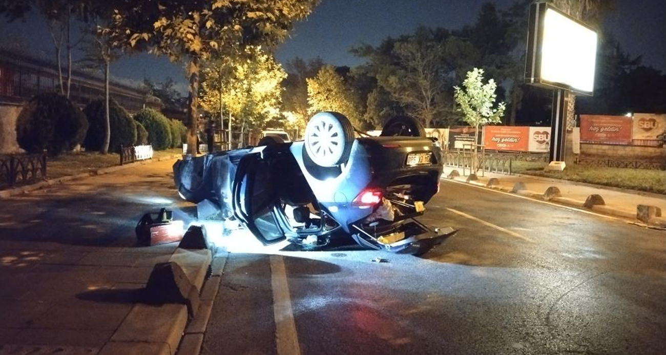 Üsküdar’da sürücüsünün kontrolünden çıkan araç takla attı: 1 yaralı