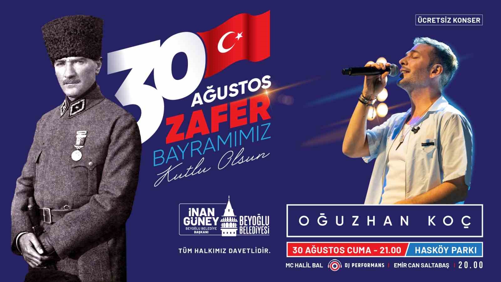 Beyoğlu’nda 30 Ağustos Zafer Bayramı konserle kutlanacak