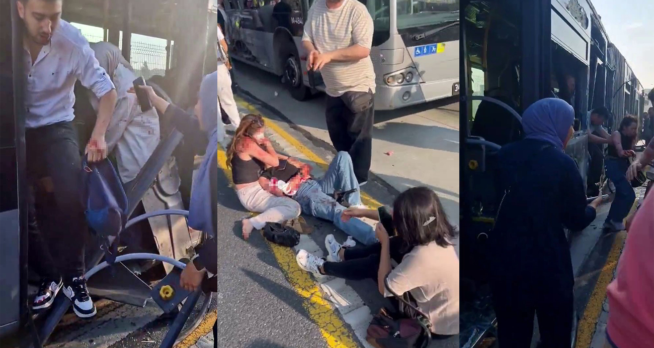 Sefaköy’de metrobüs kazası sonrası yaşanan can pazarı kamerada