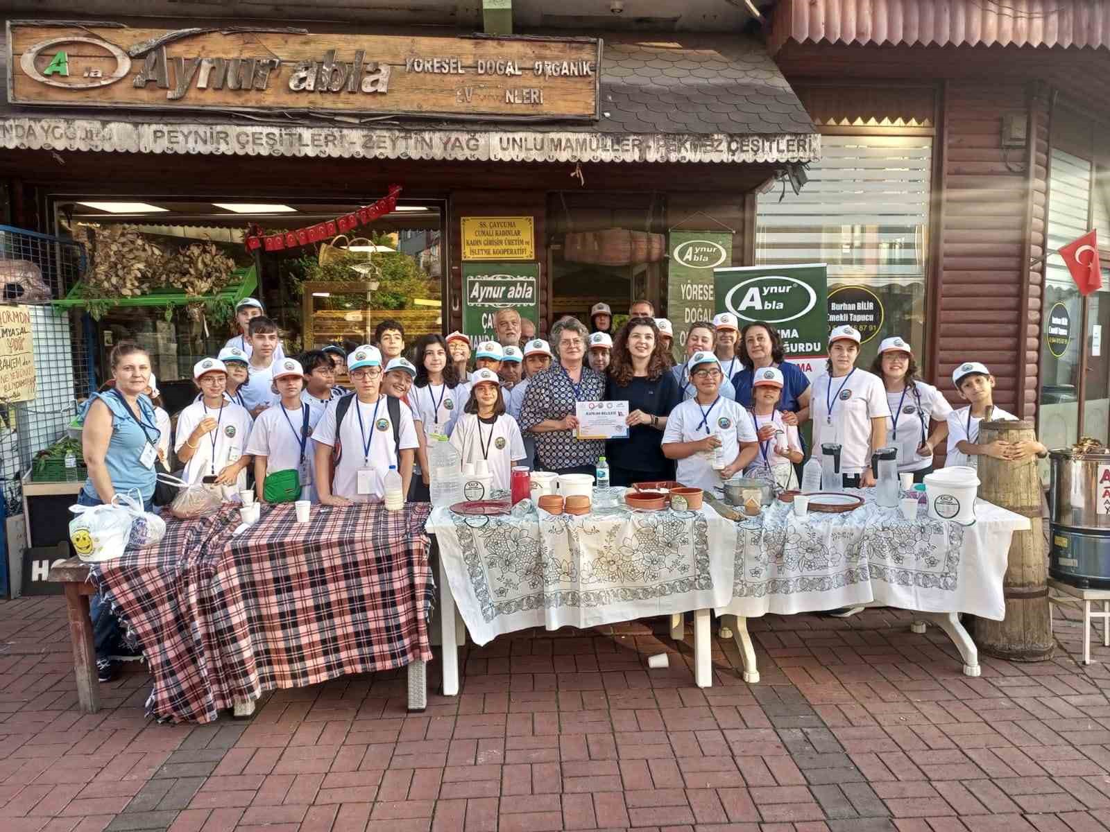 TÜBİTAK projesi  kapsamında Çaycuma’da öğrenciler manda yoğurdunu tattılar