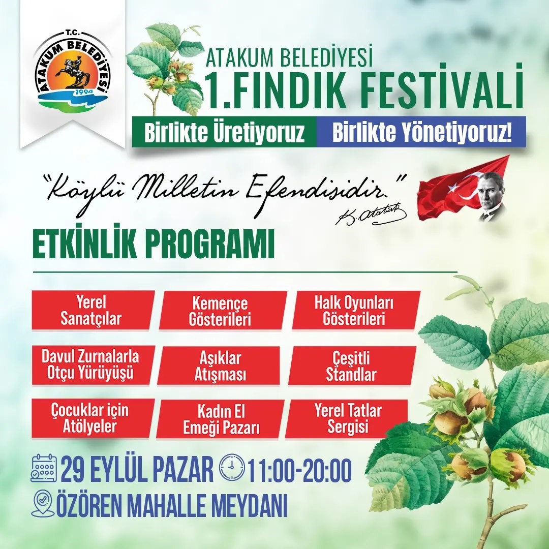 Atakum Belediyesi’nden 1. Fındık Festivali