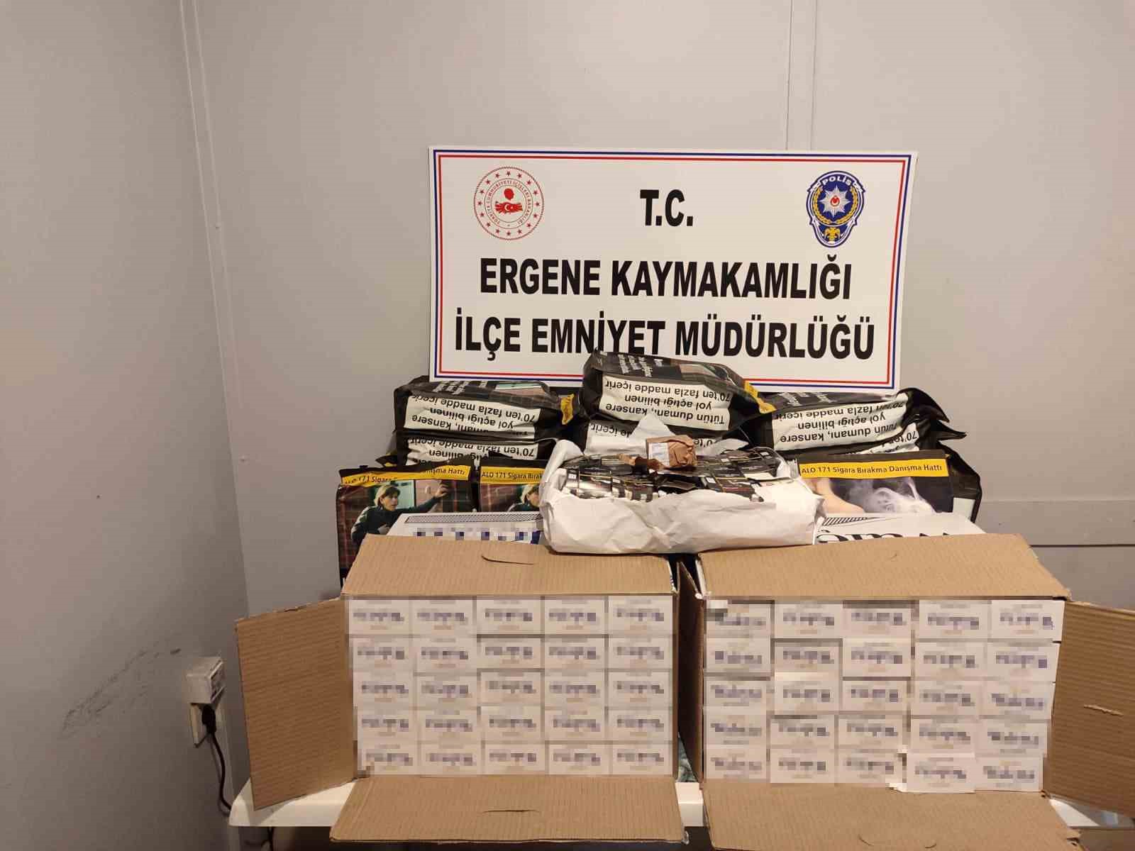 Tekirdağ’da bandrolsüz tütün ve makaron ele geçirildi