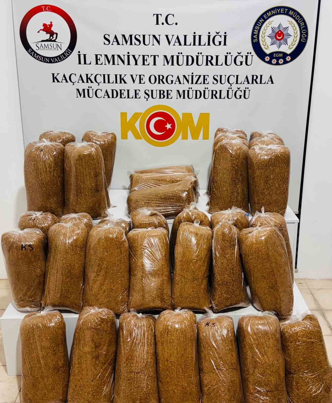 Samsun’da 180 kilo kaçak tütün ele geçirildi