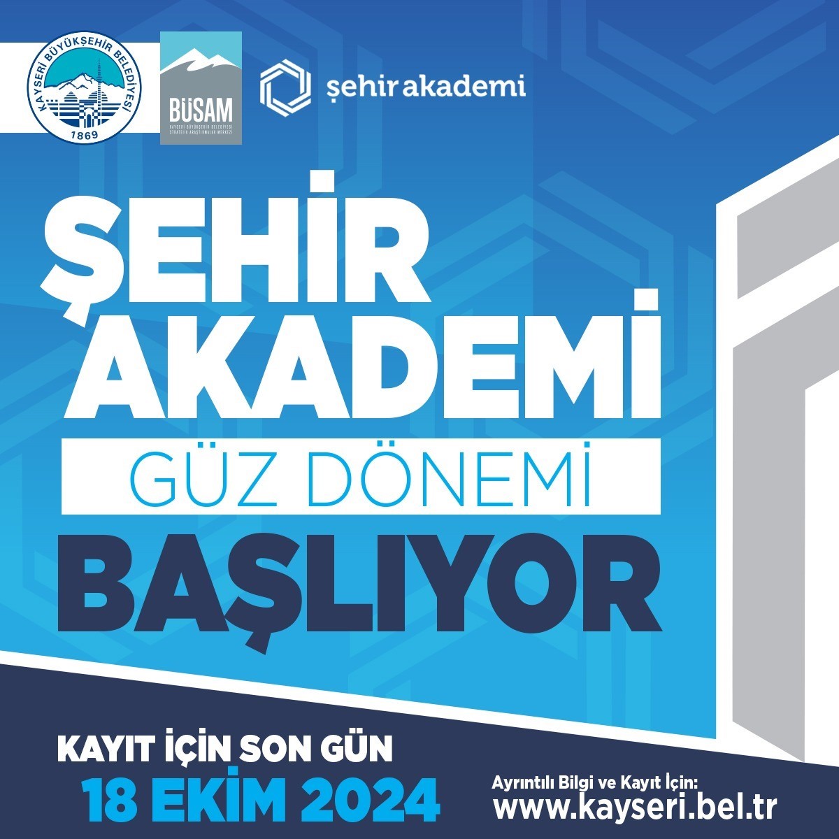 BÜSAM Şehir akademisi 2024 Güz Dönemi kayıtları sürüyor