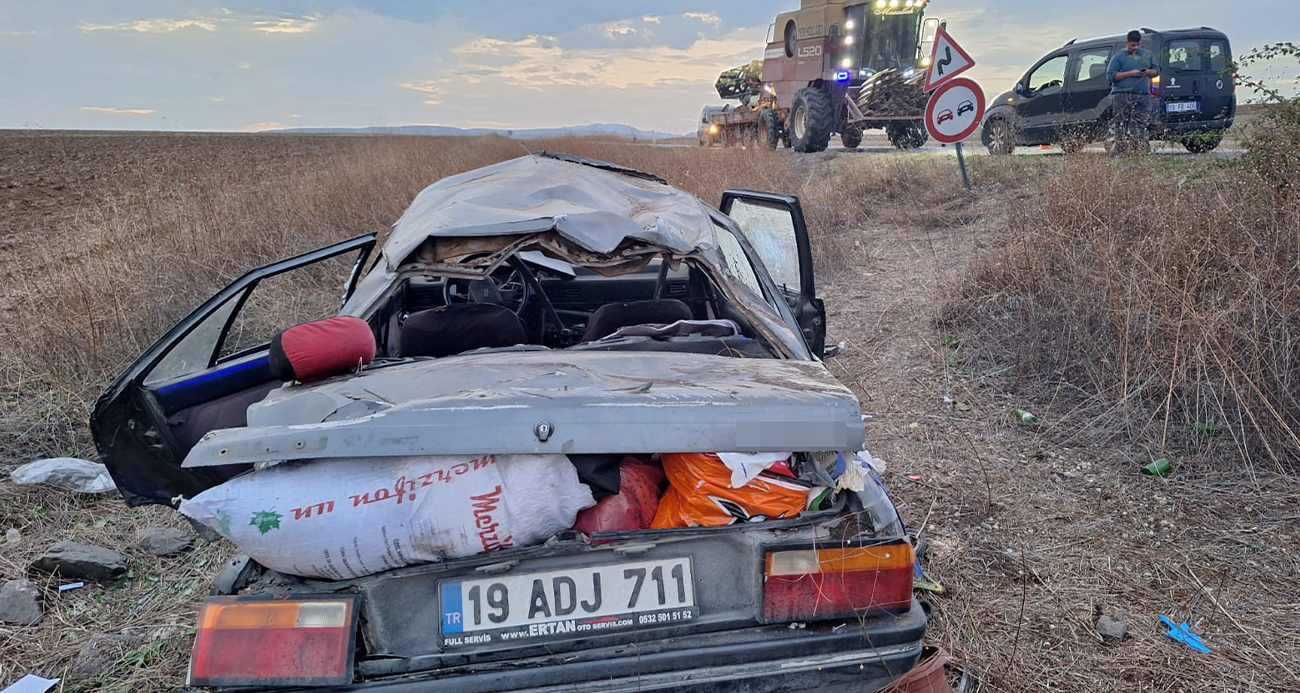 Çorum’da otomobil devrildi: 1 ölü, 5 yaralı