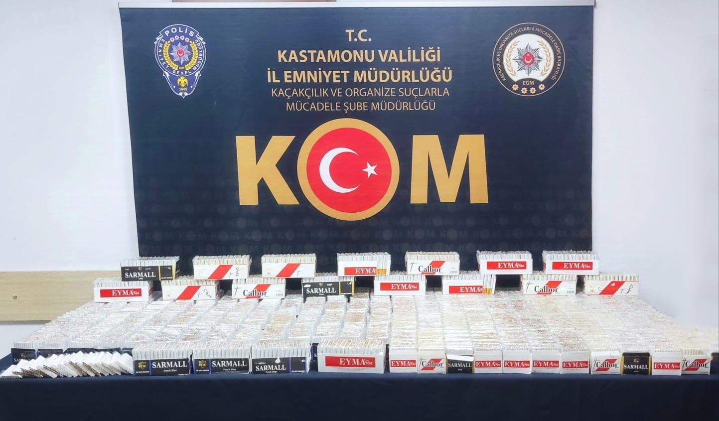 Kastamonu’da 33 bin 400 adet doldurulmuş makaron ele geçirildi