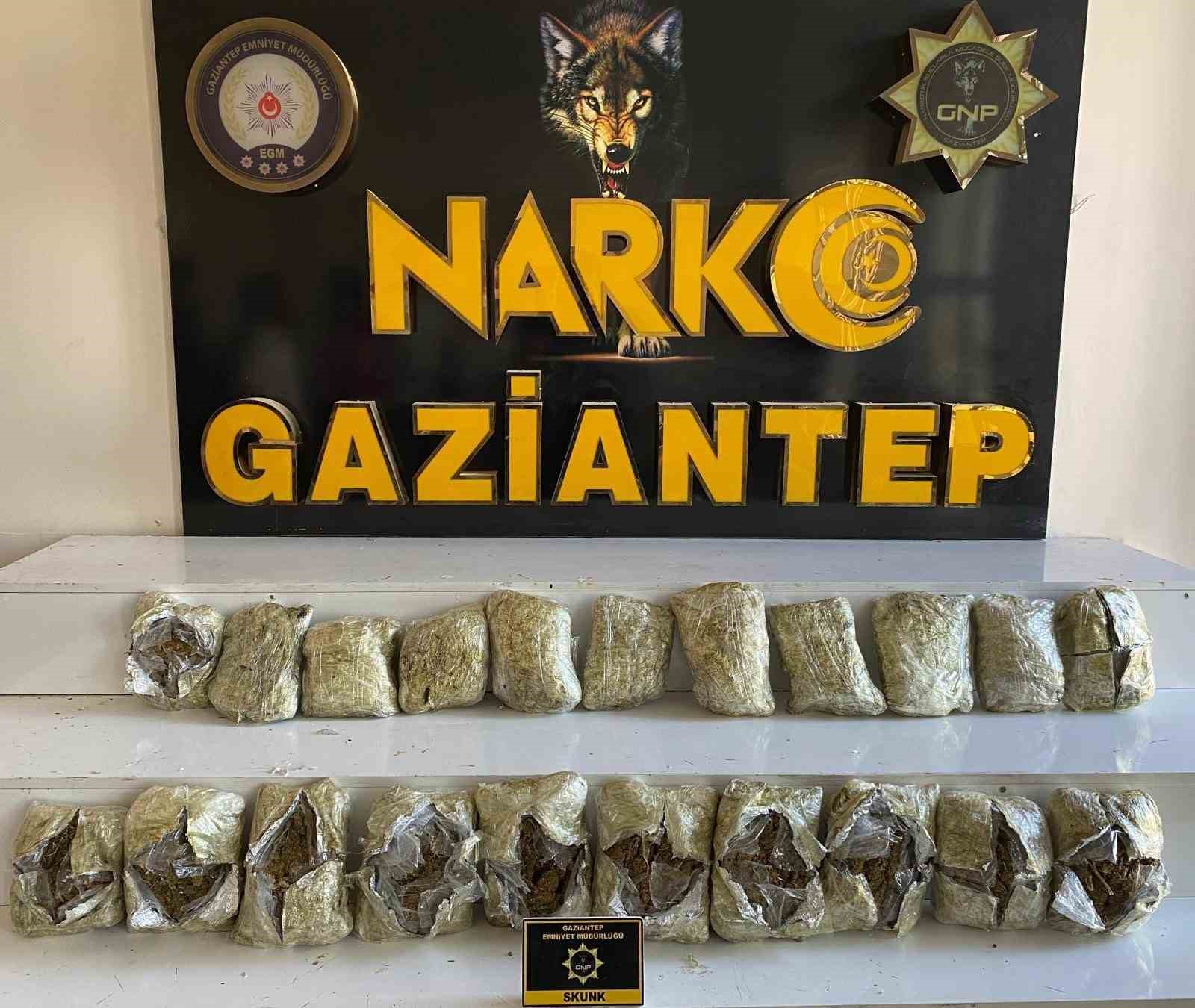 Gaziantep’te 123 kilo skunk ve metamfetamin ele geçirildi: 4 tutuklama