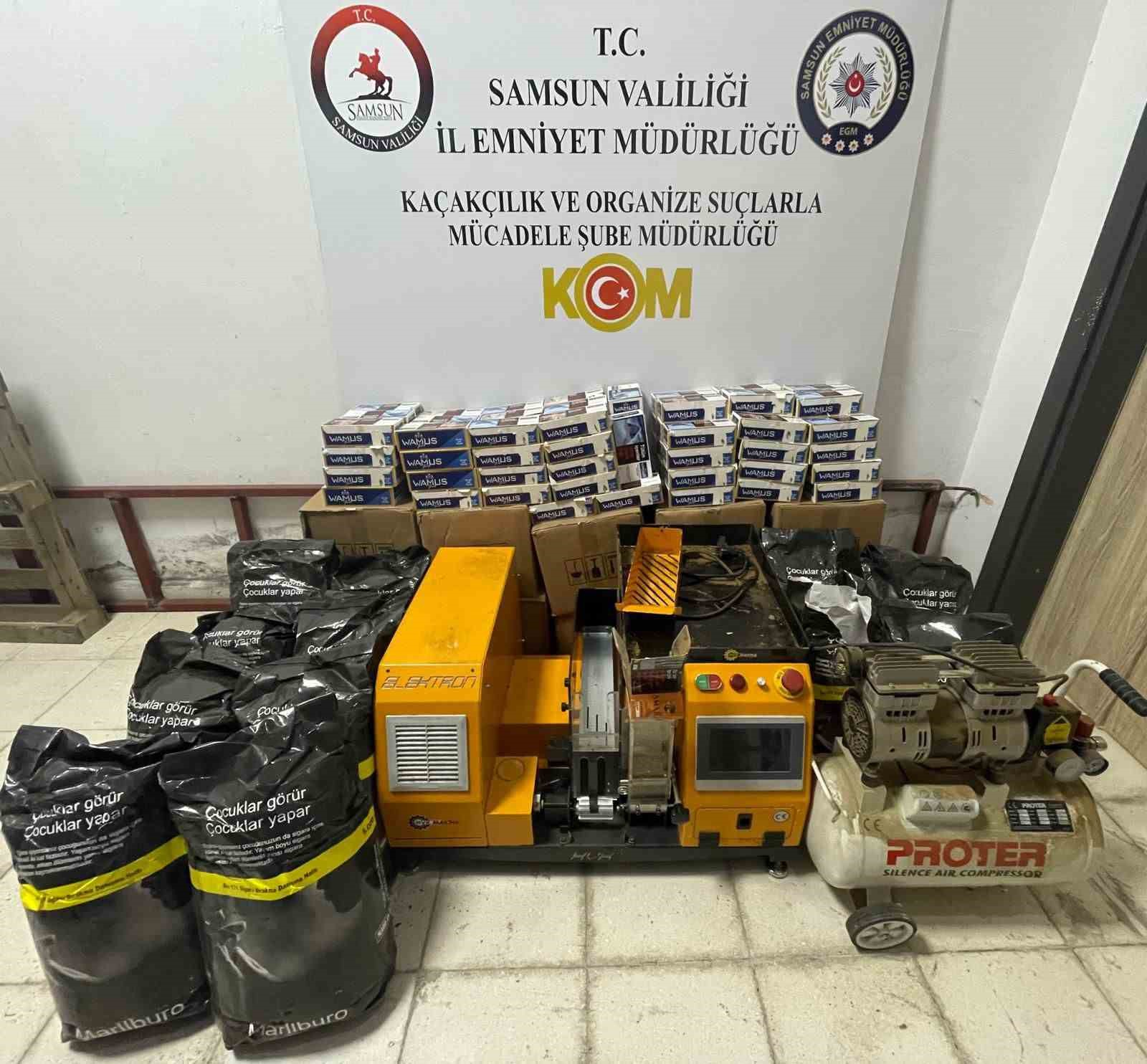 Samsun’da 20 bin adet makaron ele geçirildi