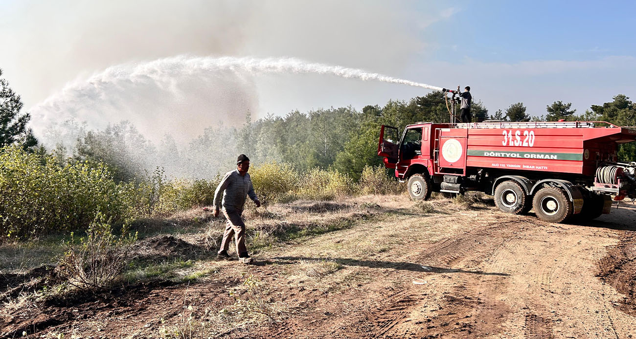 Hatay’da orman yangını rüzgarın etkisiyle büyümeye devam ediyor